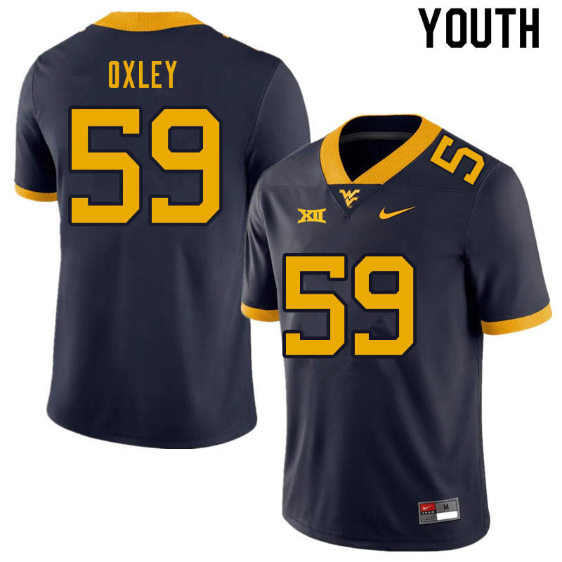 NCAA Youth Jackson Oxley West Virginia Mountaineers Navy #59 Nike Stitched Football College Authentic Jersey KS23W21LV